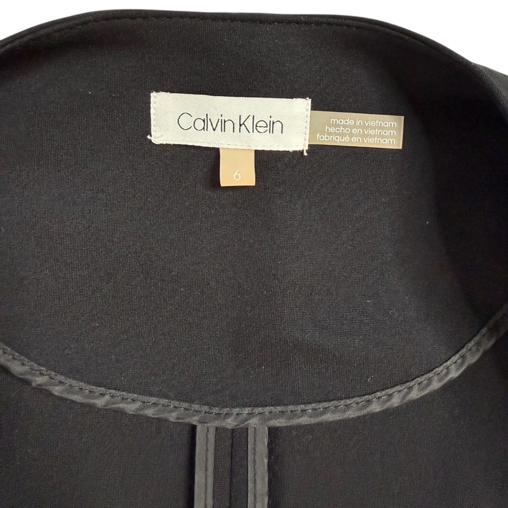 Calvin Klein NWOT Office Edgy Chic Long Sleeve Topper Jacket Suede Leather S - Picture 9 of 11
